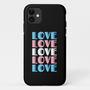 Love Repeating Text LGBTQ Transgender Pride iPhone 11 Case