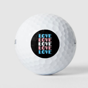 Love Repeating Text LGBTQ Transgender Pride Golf Balls