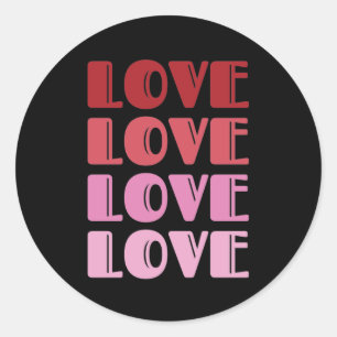 Love Repeating Text Valentine's Day I Love You Classic Round Sticker