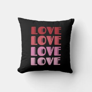 Love Repeating Text Valentine's Day I Love You Throw Pillow