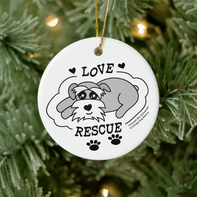 Love Rescue - Round Christmas Ornament (Tree)