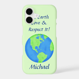 Love Respect Earth Globe Name Personalized Green