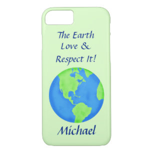 Love Respect Earth Globe Name Personalized Green Case-Mate iPhone Case
