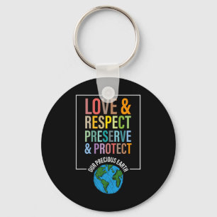 Love Respect Preserve Protect Our Precious Earth D Keychain