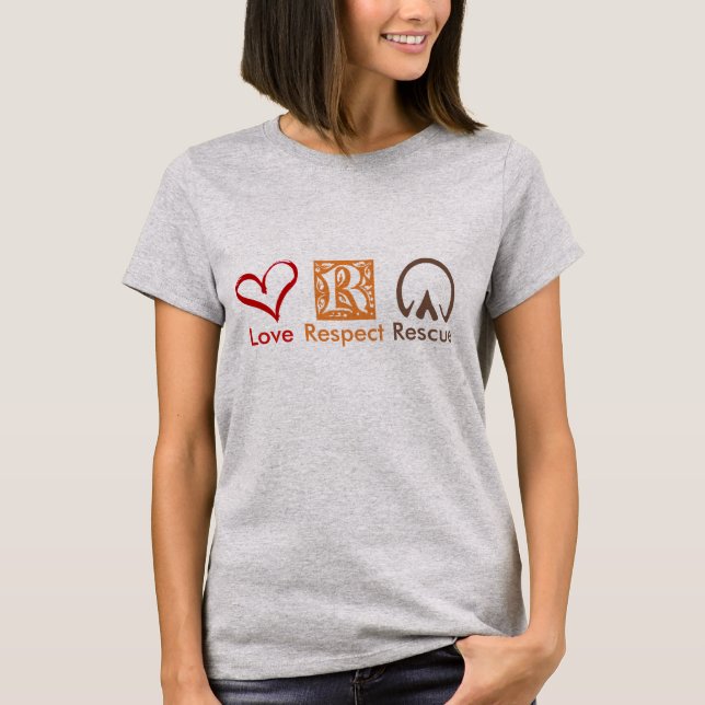 "Love Respect Rescue" Horse Rescue & Adoption T-Shirt (Front)