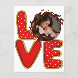 LOVE Retro Baby Photo Birth Announcement Keepsake Postcard
