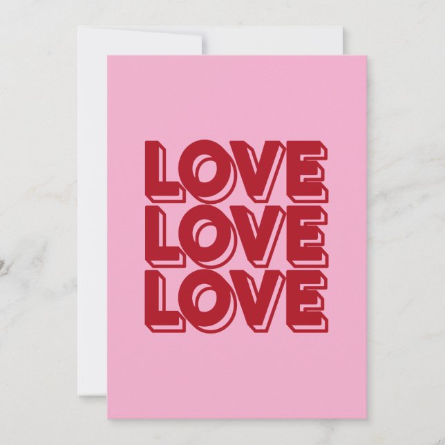 Love Retro Red Typography Invitation (Front)