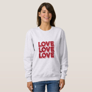 Love Retro Red Typography Sweatshirt