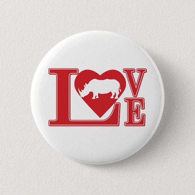 Love-Rhinos 2 Inch Round Button (Front)