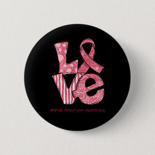 LOVE Ribbon Brain Aneurysm Awareness Month 2 Inch Round Button