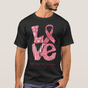 LOVE Ribbon Brain Aneurysm Awareness Month T-Shirt
