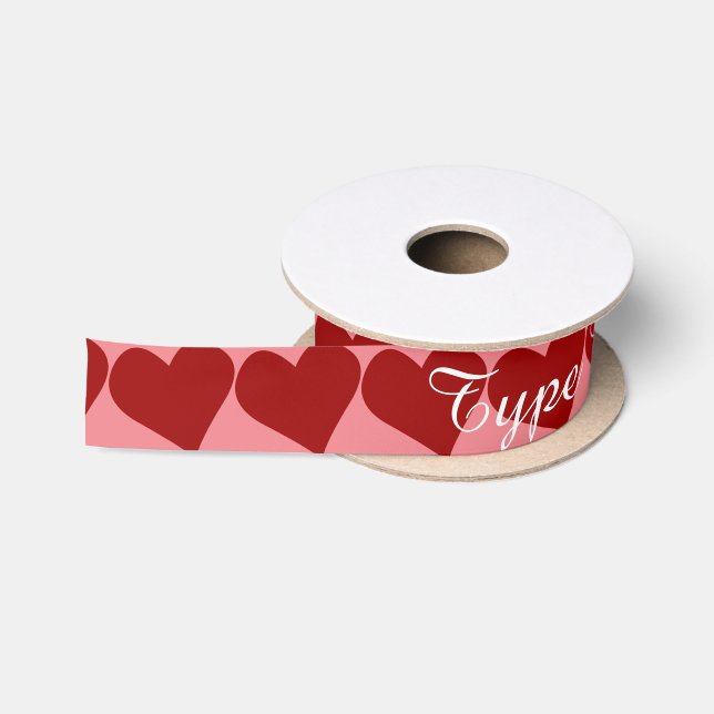 Love Ribbon Paper Valentine's Customized Ribbon Satin Ribbon (Spool)