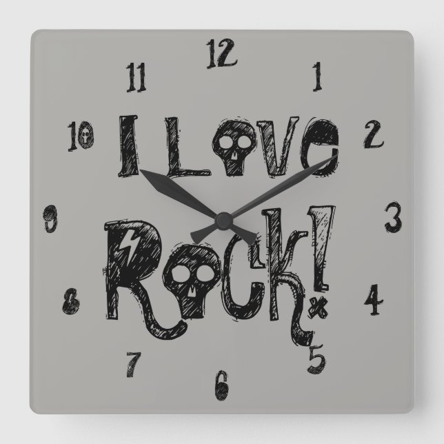 Love Rock Skuls Horloge murale (Recto)