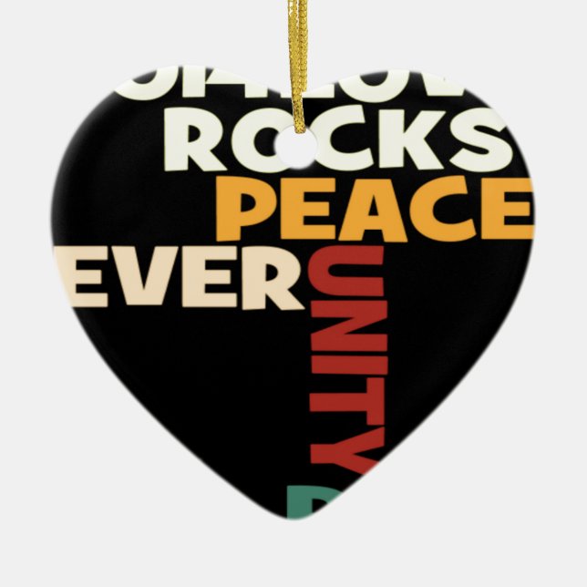 Love Rocks Ceramic Ornament (Front)