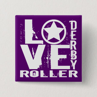 LOVE Roller Derby 2 Inch Square Button