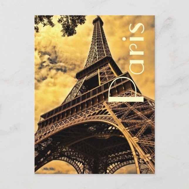 Love & Romance City of Paris Eiffel Tower France Postcard (Front)