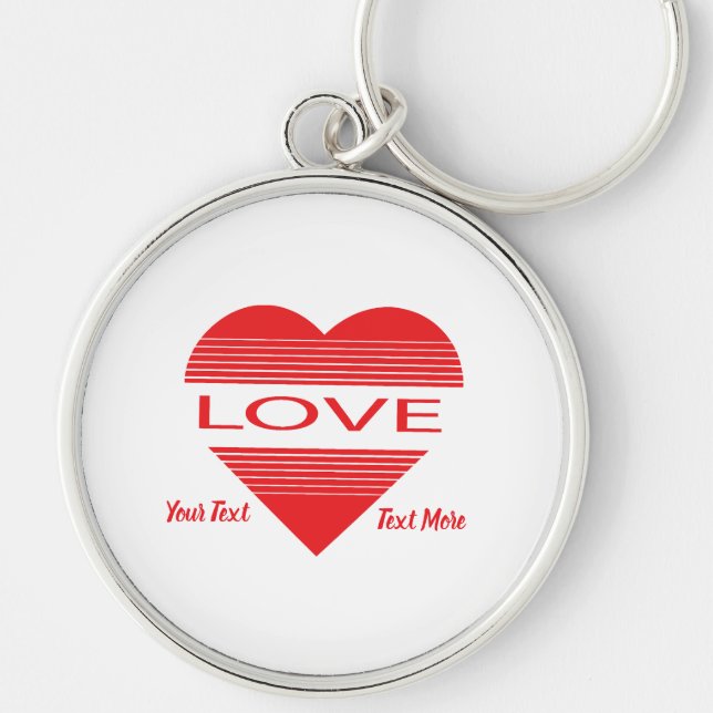 Love & Romance Concept Design with Heart Elements Keychain (Front)