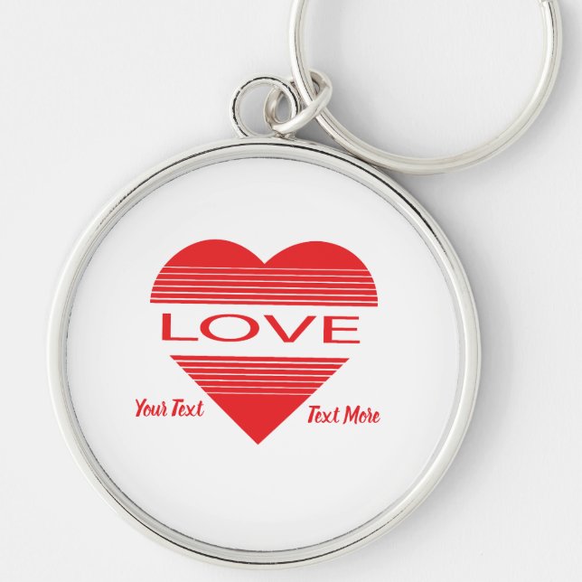 Love & Romance Concept Design with Heart Elements Keychain (Front)