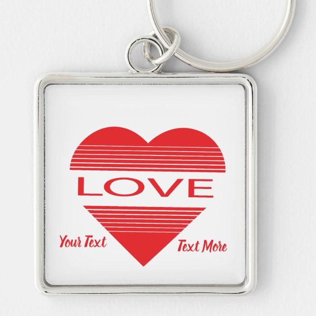 Love & Romance Concept Design with Heart Elements Keychain (Front)