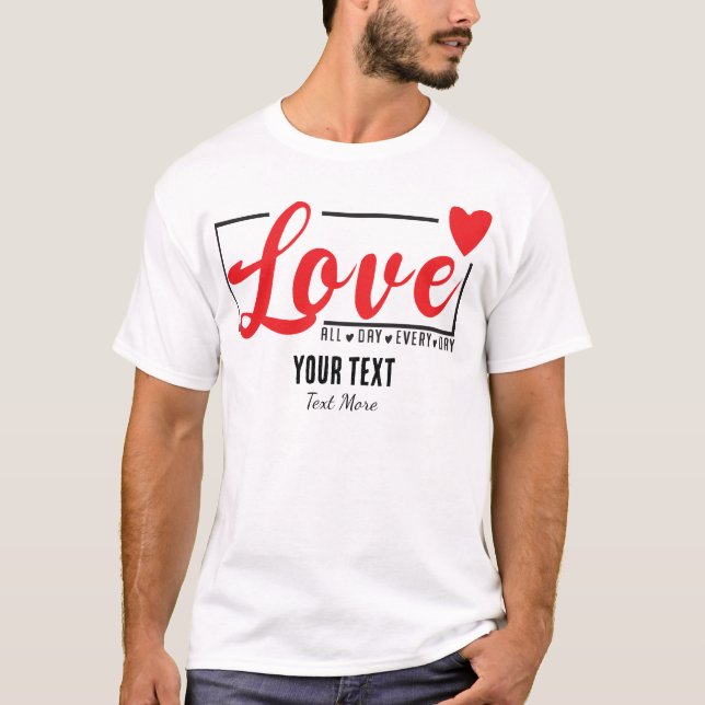 Love & Romance Concept Design with Heart Elements T-Shirt (Front)