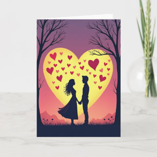 Love Romance Hearts Couple Card