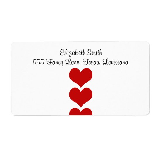 Love, Romance, Hearts - Red White Shipping Label