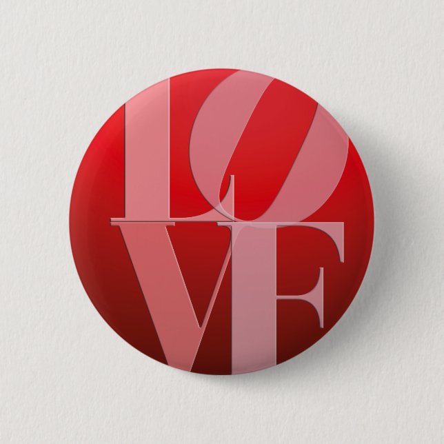 Love Romance Red Pink 2 Inch Round Button (Front)