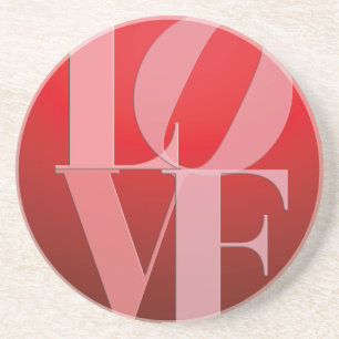 Love Romance Red Pink Coaster