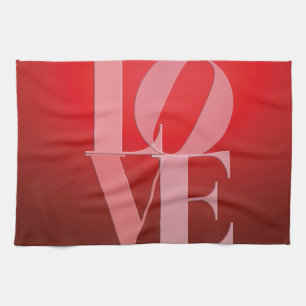 Love Romance Red Pink Kitchen Towel