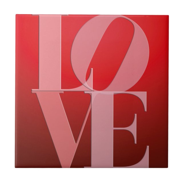 Love Romance Red Pink Tile (Front)