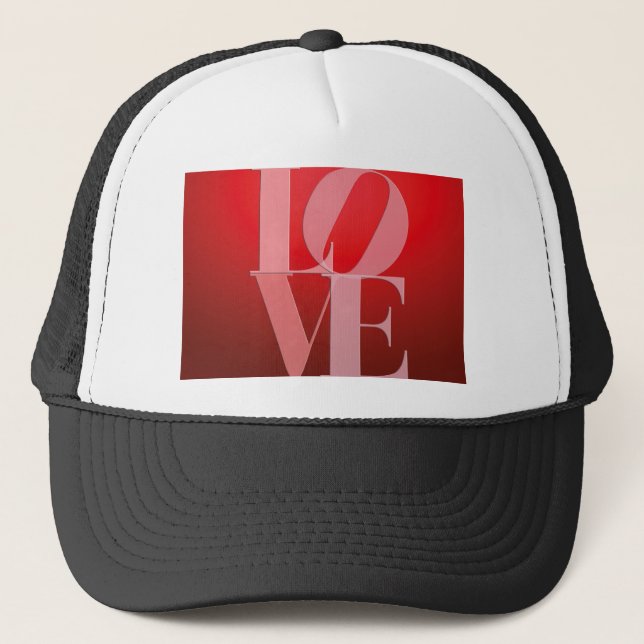Love Romance Red Pink Trucker Hat (Front)