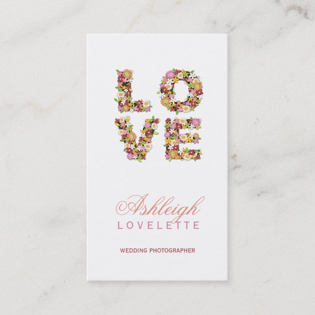 LOVE Romantic Blooms Spring Fleurs Carte de profil (Devant)
