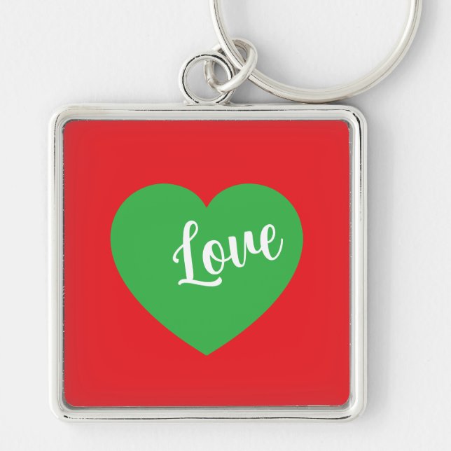 "Love Romantic Couple Design Keychain" Keychain (Front)