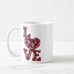 Love Rope Heart Typography Mug