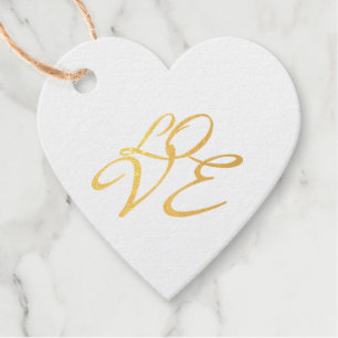 Love Rose Gold Colour Calligraphy Script Favour Tags