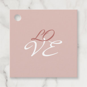Love Rose Gold Colour Calligraphy Script Favour Tags
