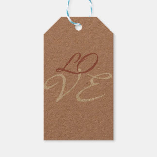 Love Rose Gold Colour Calligraphy Script Gift Tags