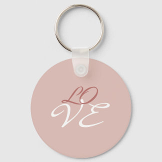 Love Rose Gold Colour Calligraphy Script Keychain