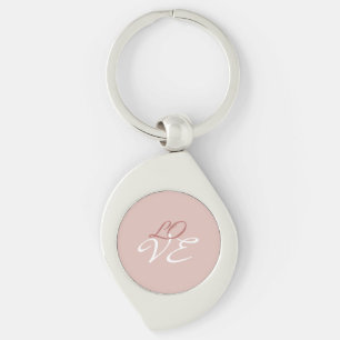 Love Rose Gold Colour Calligraphy Script Keychain