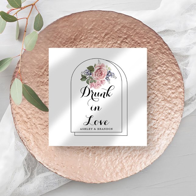 Love Rose Minimal Wedding Napkins (Creator Uploaded)