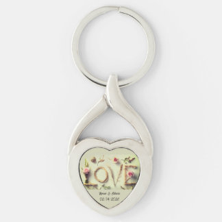 “Love Rose” Spiral Heart Keychain