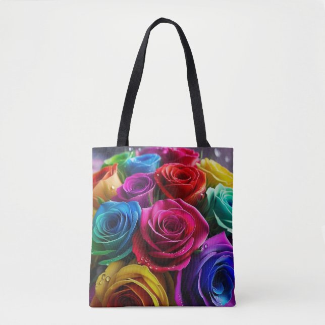 🌈 Love Roses  Tote Bag (Front)