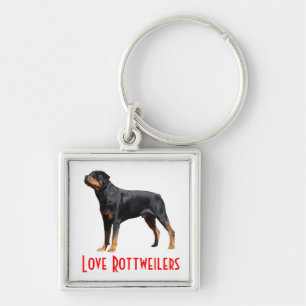 Love Rottweiler Black & Brown Puppy Dog  Keychain