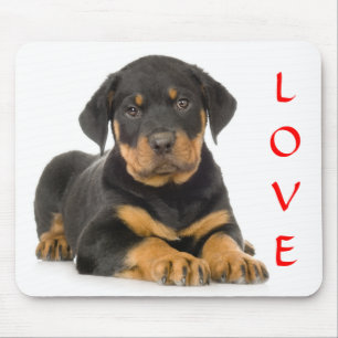 Love Rottweiler Puppy Dog Resting Mousepad