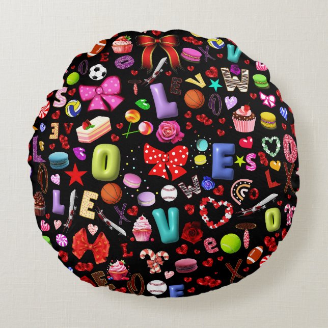 Love Round Pillow (Front)