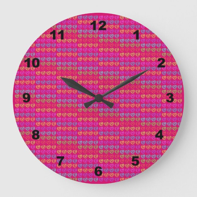 LOVE Round Wall Clock (Front)
