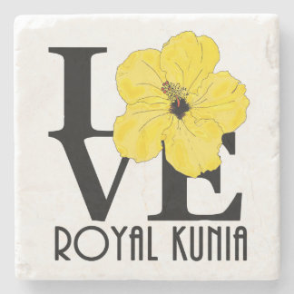 LOVE Royal Kunia Yellow Hibiscus Stone Coaster