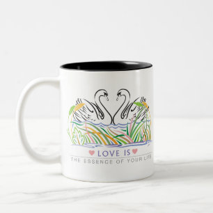 Love Rules Two-Tone Coffee Mug