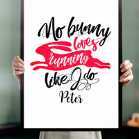 Love Run Motivation Bunny Typography Customize