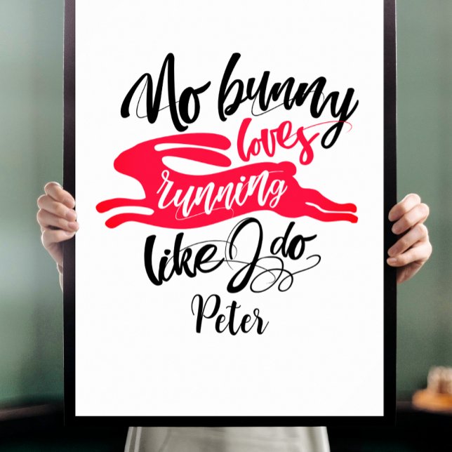  Love Run Motivation Bunny Typography Customize Poster (Creator Uploaded)